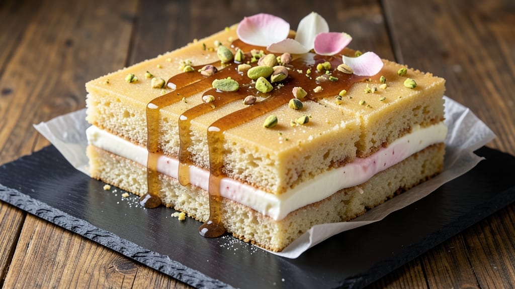 Arabian Cake Recipe: Cardamom-Spiced Layers with Rosewater Glaze