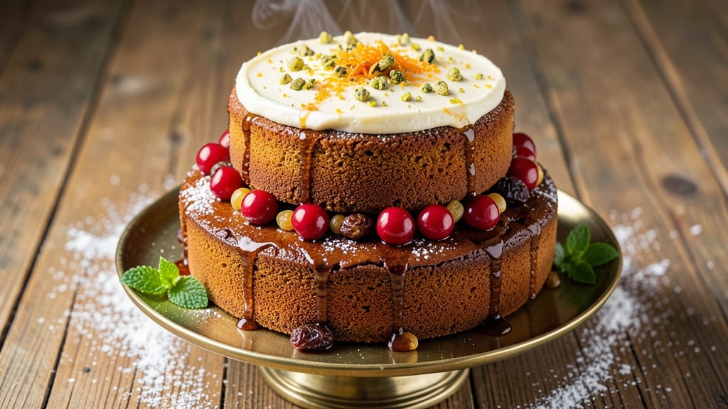 Amazing Fruit Cake Recipe: Spiced Rum Soaked Layers With Buttery Streusel Crown
