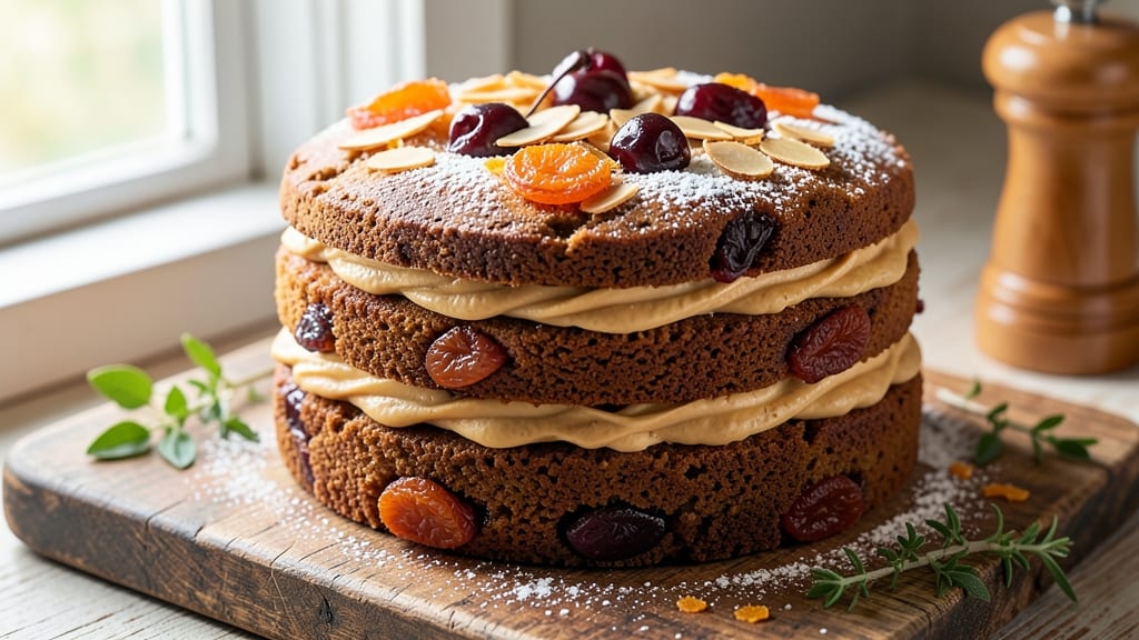 Apricot Brandy Fruit Cake Recipe: Boozy Spice Infusion with Moist Center