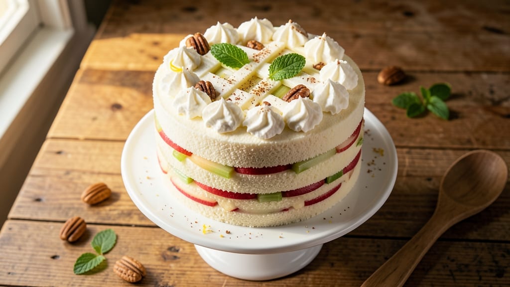 Angel Food Waldorf Cake Recipe: Light Cloud Layers with Apple-Cinnamon Magic