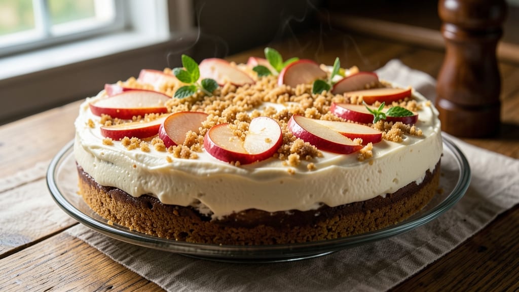 Apple Crunch Cheesecake Recipe: Buttery Streusel Crown Over Creamy Vanilla Layers