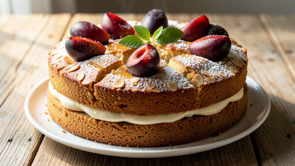 Almond Plum Cake Recipe: Nutty Swirl with Plum's Jammy Sweetness