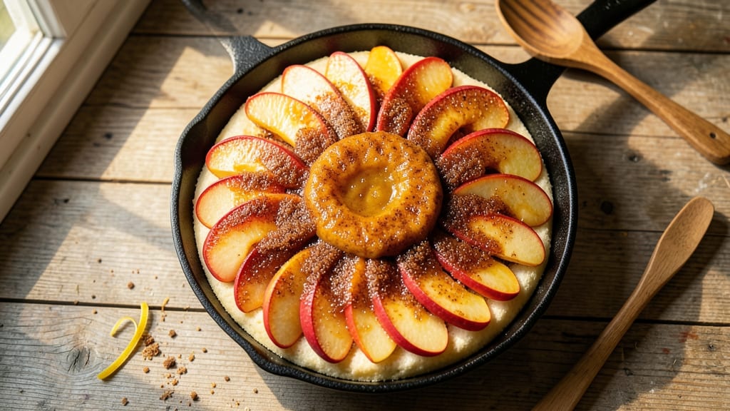 Apple Upside Down Cake Recipe Using Cake Mix: Caramelized Apples and Buttery Streusel Crown