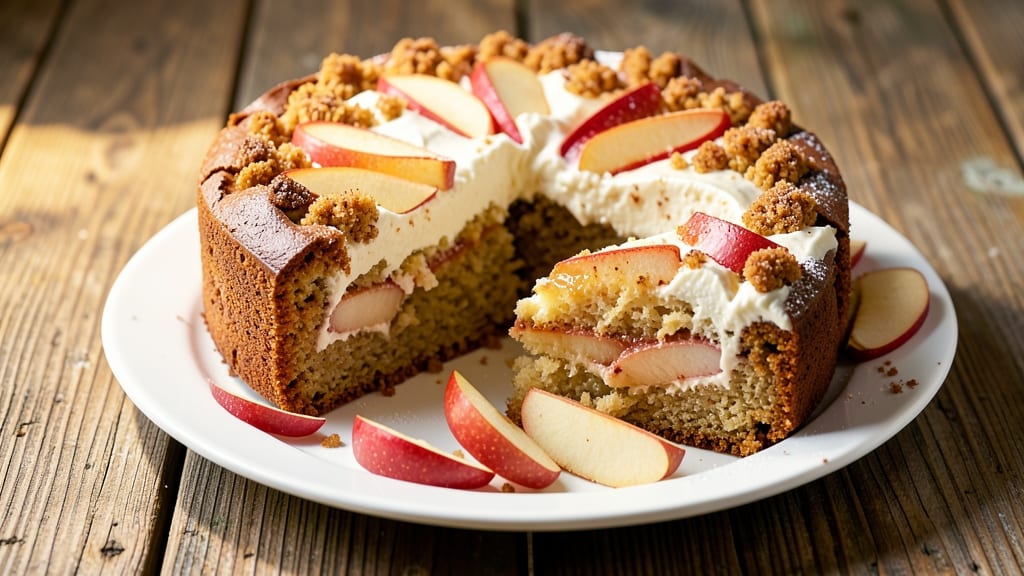 Apple Cake Recipe With Eating Apples: Warm Spice Streusel Over Juicy Apple Layers