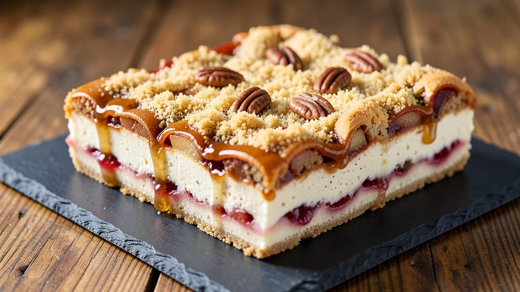 Apple Blondie Cheesecake Bars Recipe: Buttery Streusel Crown Over Creamy Apple Swirls