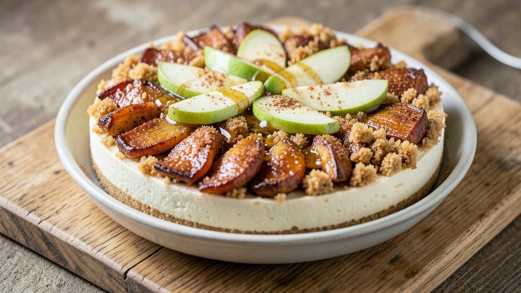 Apple Fritter Cheesecake Recipe: Warm Cinnamon Streusel Hugs Gooey Caramel Filling