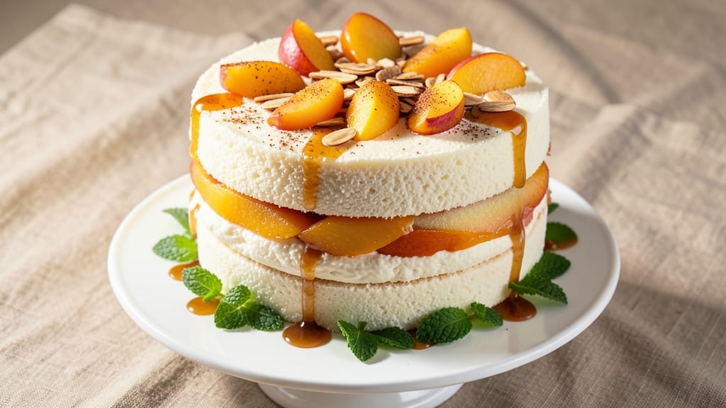 Angel Food Cake and Peaches Recipe: Light-as-Air Cloud with Sweet Summer Burst