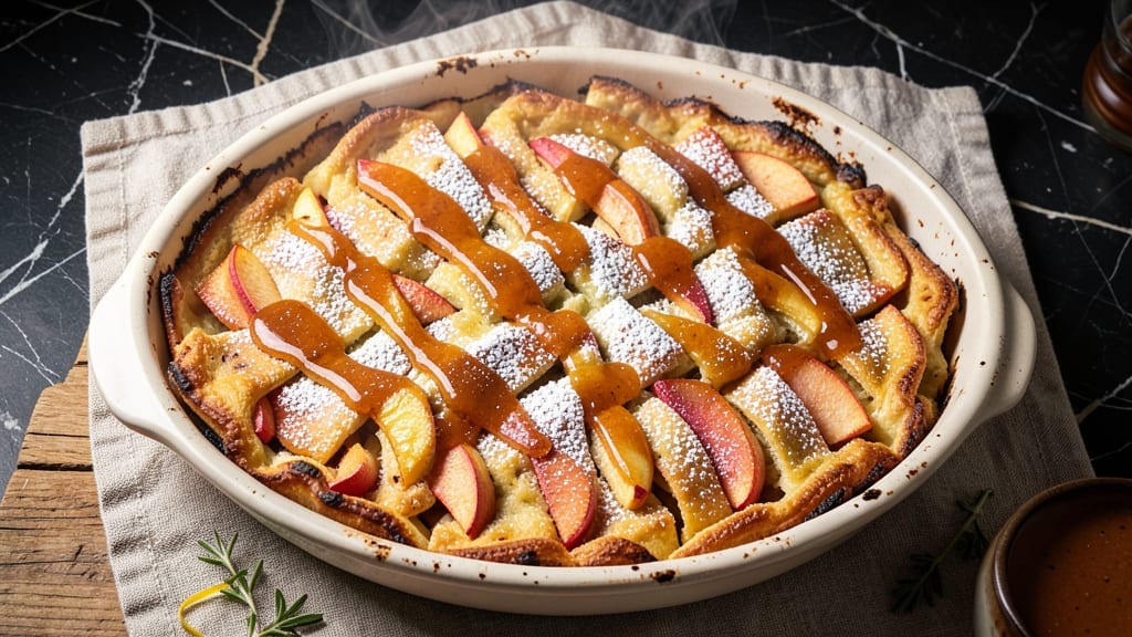 Apple Pancake Casserole Recipe: Warm Spiced Apple Streusel Over Creamy Vanilla Layers