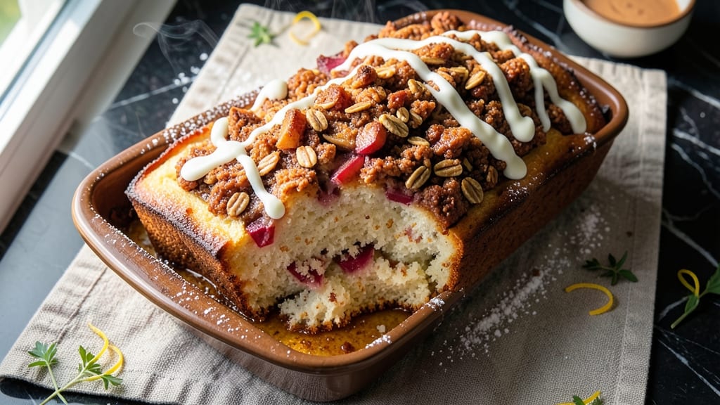 Apple Fritter Loaf Cake Recipe She Likes Milk: Spiced Apple Streusel Crown Over Silky Vanilla Layers