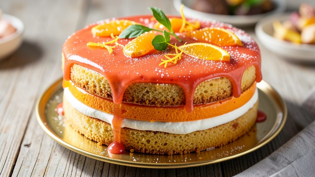 Aperol Spritz Cake Recipe: Vibrant Orange-Liqueur Layers with Crunchy Topping