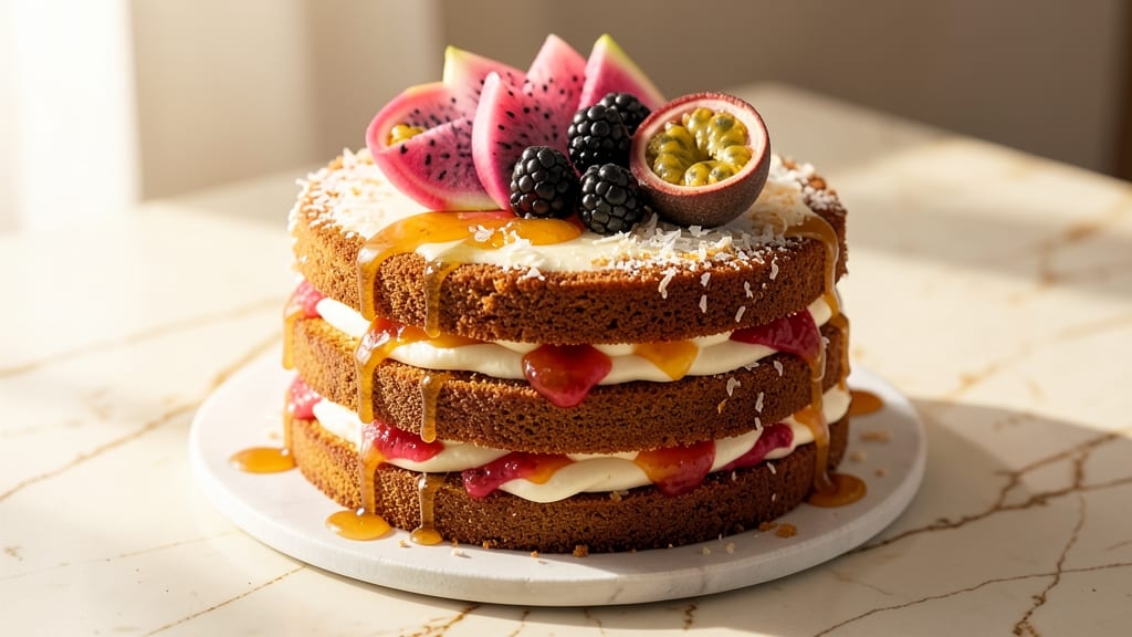 Asian Fruit Cream Cake Recipe: Tropical Layers With Silky Mango Curd