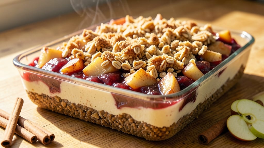 Apple Crisp Cheesecake Bars Recipe: Buttery Streusel Crown Over Creamy Vanilla Layers