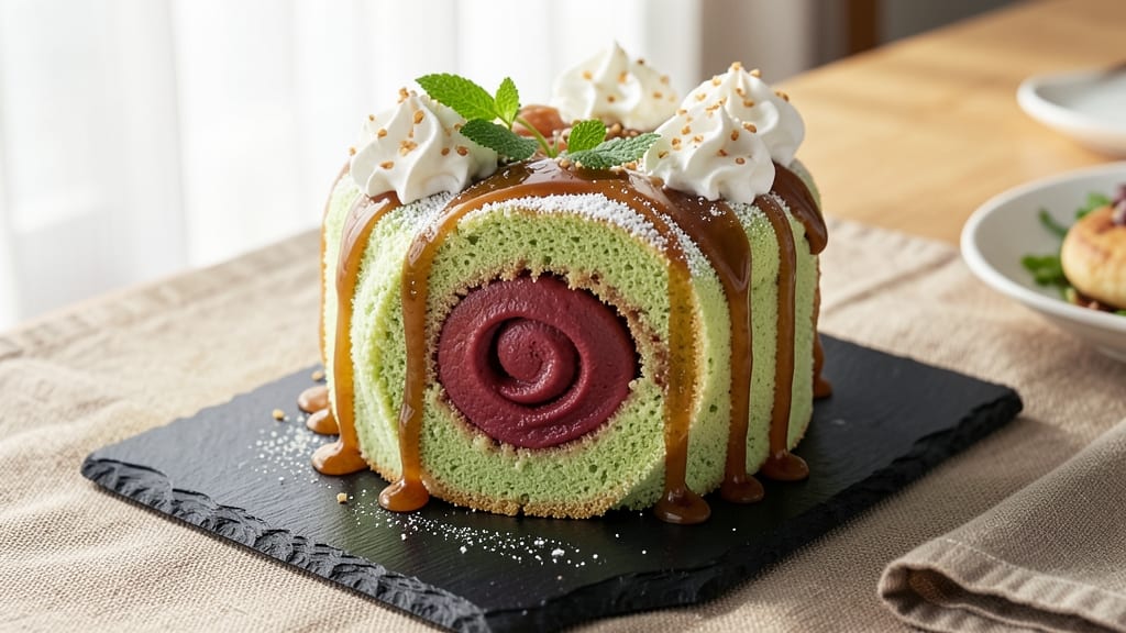 Asian Roll Cake Recipe: Layers of Matcha and Red Bean Bliss