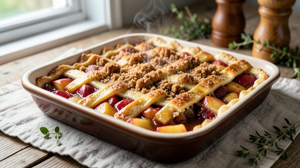 Apple Crisp Recipe With Cake Mix And Canned Apples: No-Bake Streusel Crown Over Warm Spiced Filling