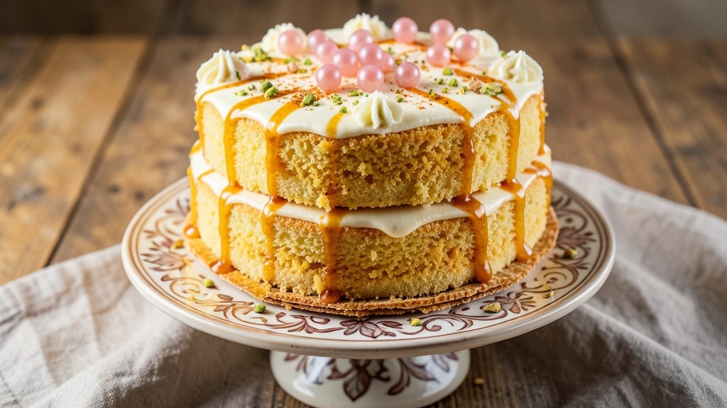 Arabic Saffron Cake Recipe: Fragrant Spice-Infused Layers with Golden Crunch