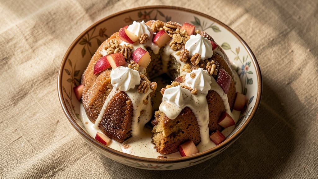 Apple Delight Cake Recipe: Spiced Apple Streusel Crown Over Moist Vanilla Layers