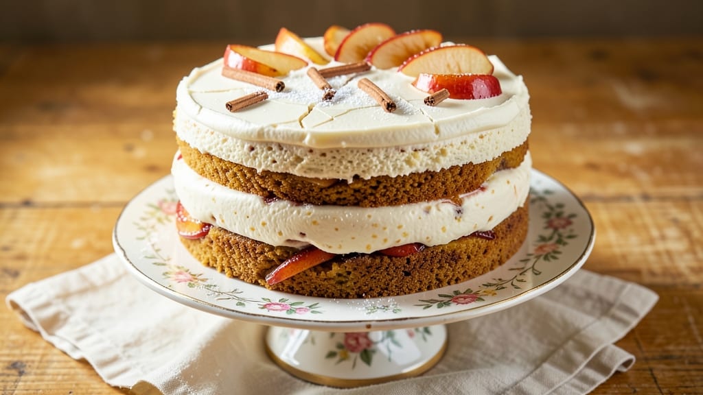 Apple Cream Cake Recipe: Warm Spiced Apple Layers with Buttery Vanilla Bliss