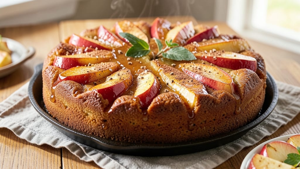 Apple Honey Upside Down Cake Recipe: Caramelized Fruit Crown Over Moist Spice-Infused Layers