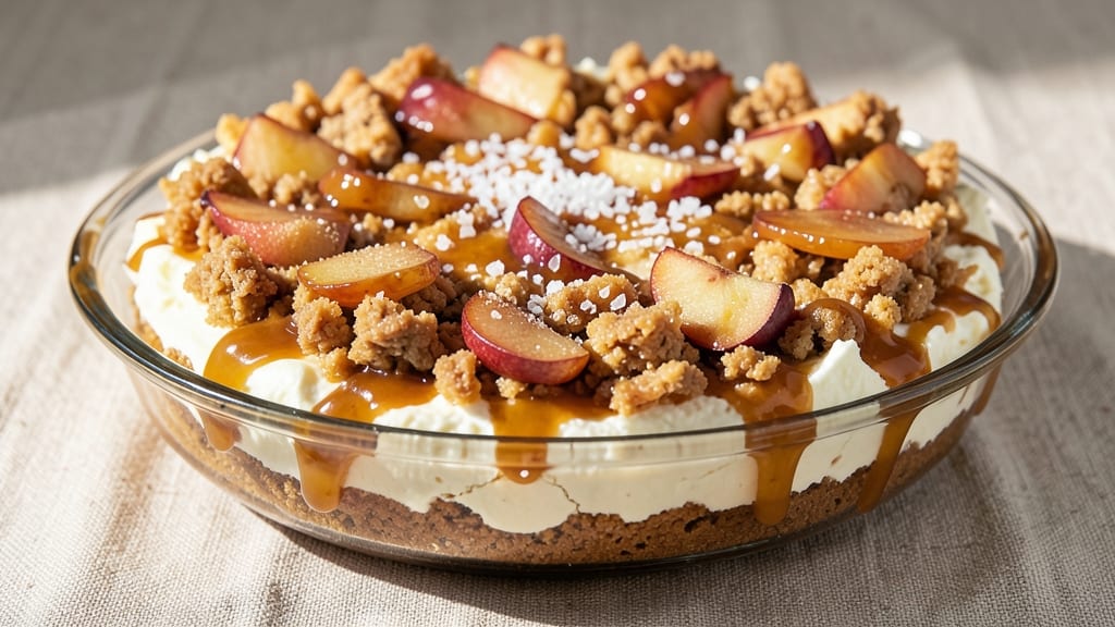 Apple Crisp Cheesecake No-Bake Recipe: Warm Spiced Fruit Swirl Meets Cool Creamy Layers