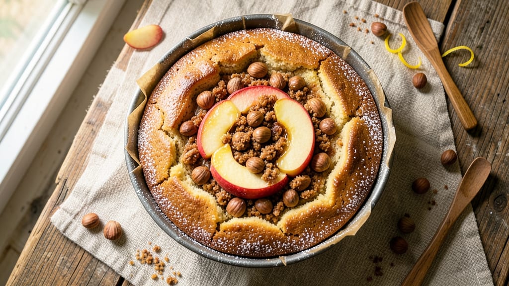 Apple Hazelnut Cake Recipe: Nutty Streusel Top With Moist Layers