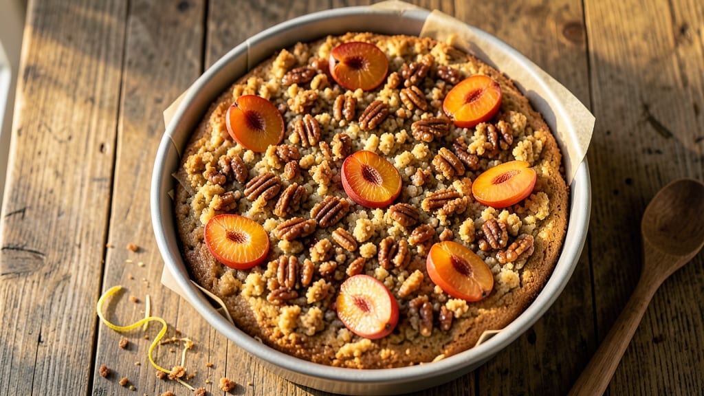 Apricot Streusel Cake Recipe: Warm Spiced Topping Over Juicy Fruit Layers