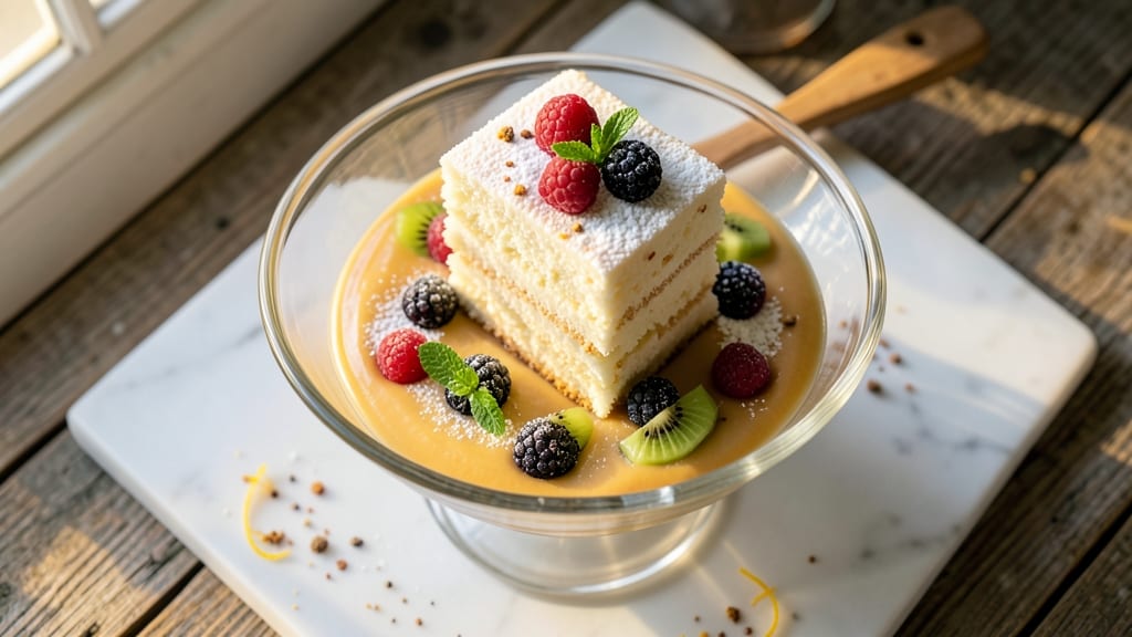Angel Food Cake Recipe with Pudding and Fruit: Light-as-Air Layers With Vanilla Cream Magic
