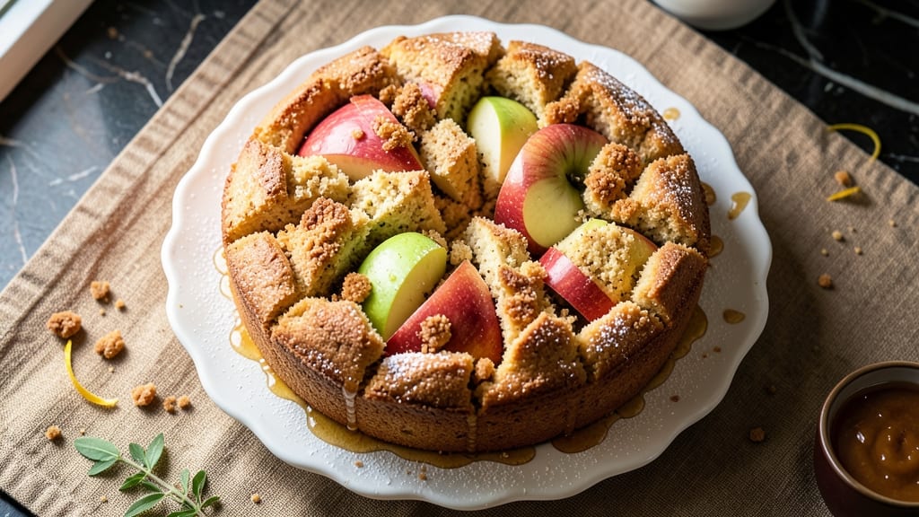 Apple and Amaretti Cake Recipe: Nutty Biscotti Crumbs Over Spiced Apple Layers