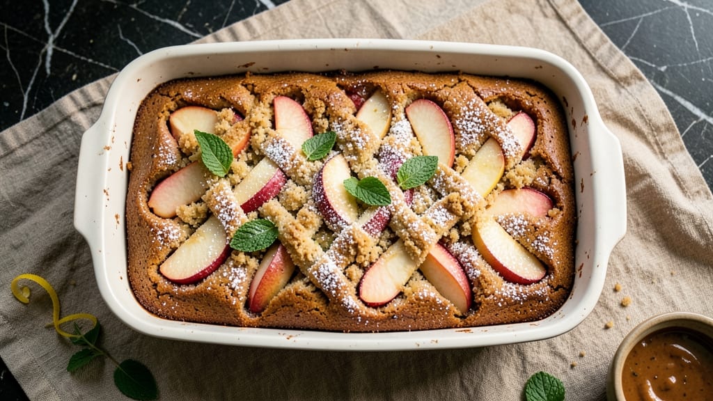 Apple Pear Coffee Cake Recipe: Spiced Streusel Crown Over Warm Fruit Layers
