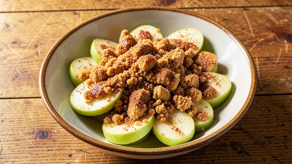 Apple Crisp Recipe With Spice Cake Mix: Warm Cinnamon Streusel Over Tart Apple Filling