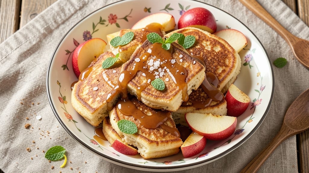 Apple Pancake Dippers Recipe: Caramelized Apple Crunch With Fluffy Cinnamon Bites