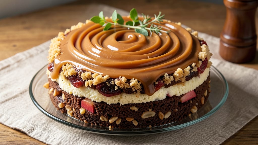 Apple Date Caramel Cake Recipe: Spiced Rum Swirl With Buttery Streusel Crown